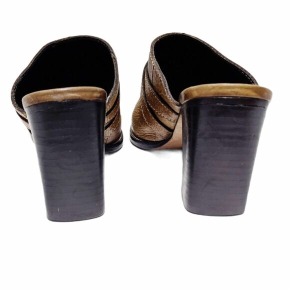 GIANNI BINI Honey Brown Buckle Accent Slip On Mule - Picture 11 of 13